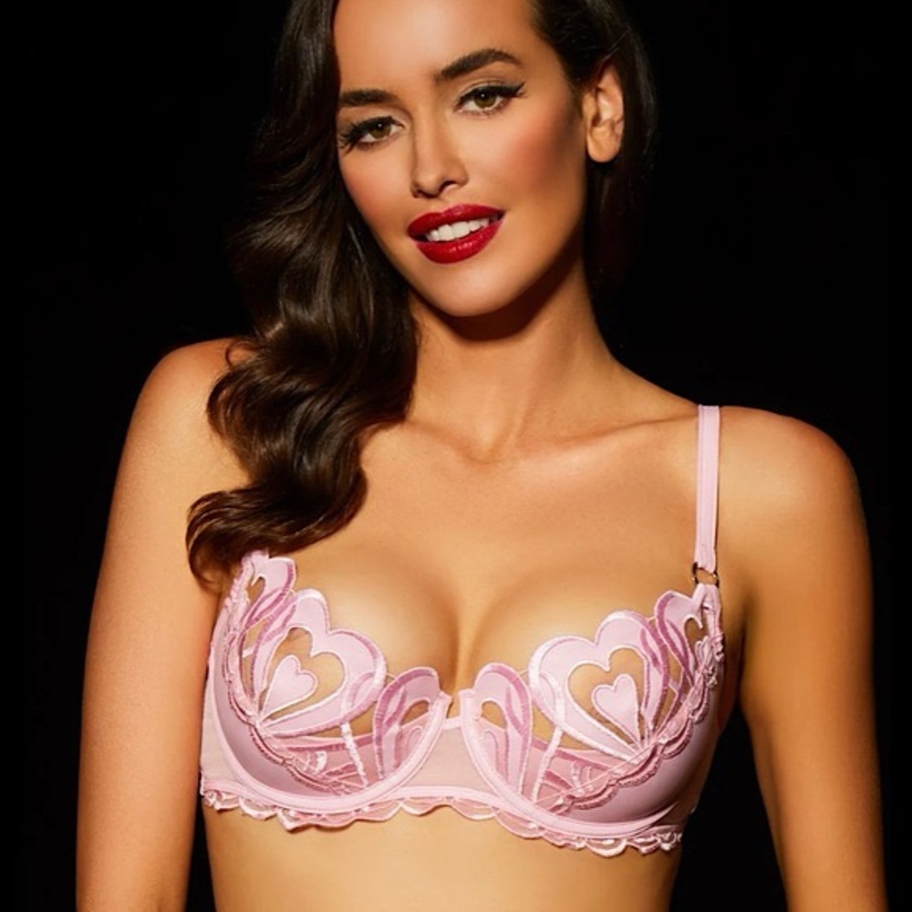 BNWT DEADSTOCK Honey Birdette Pink Hearts Bra